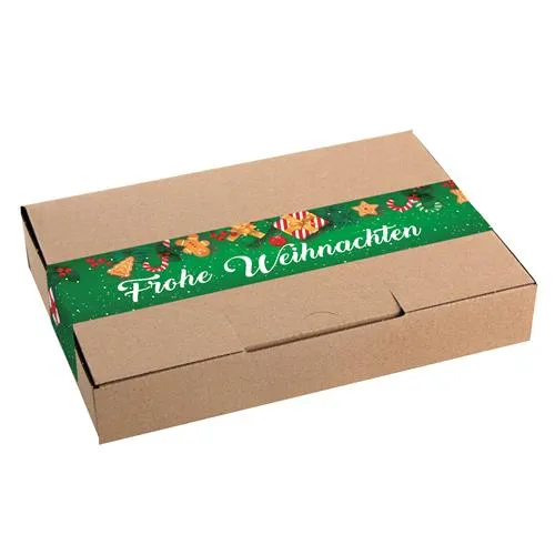Weihnachtsbanderole Frohe Weihnachten grün weiß rot 5 x 42 cm