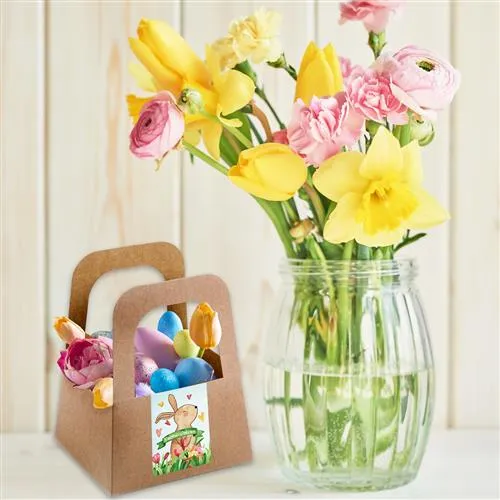 Logbuch-Verlag 10 Frohe Ostern Aufkleber Osterhase Osterdeko bunt Osteretiketten 5 x 14,7 cm zur Verpackung für Kindergeschenke Geschenke Give-Away Tafel Kreide rot grün braun gelb blau