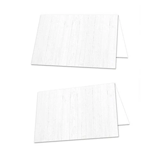 Tischkarten helle Holzoptik blanko zum Beschriften 8,5 × 5,5 cm