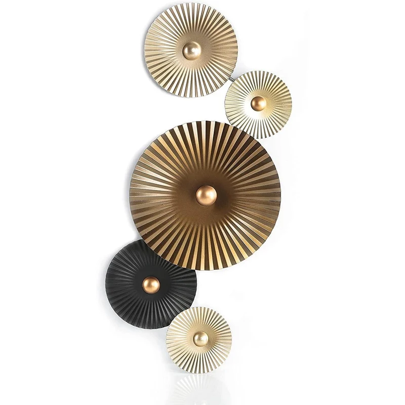 Dekorative Wandskulptur zum Aufhängen - 64 cm gold beige - aus Metall