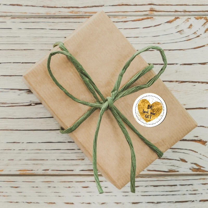 Logbuch-Verlag 24 Geschenkaufkleber gold weiß schwarz DU BIST … - Motivationsaufkleber Aufkleber Sticker Liebe Freundschaft