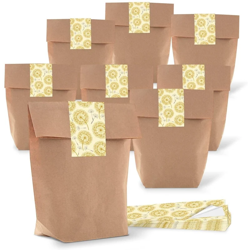 3 x 10 Geschenkaufkleber mit Pusteblumen-Motiv - selbstklebende Aufkleber in 5 x 14,8 cm