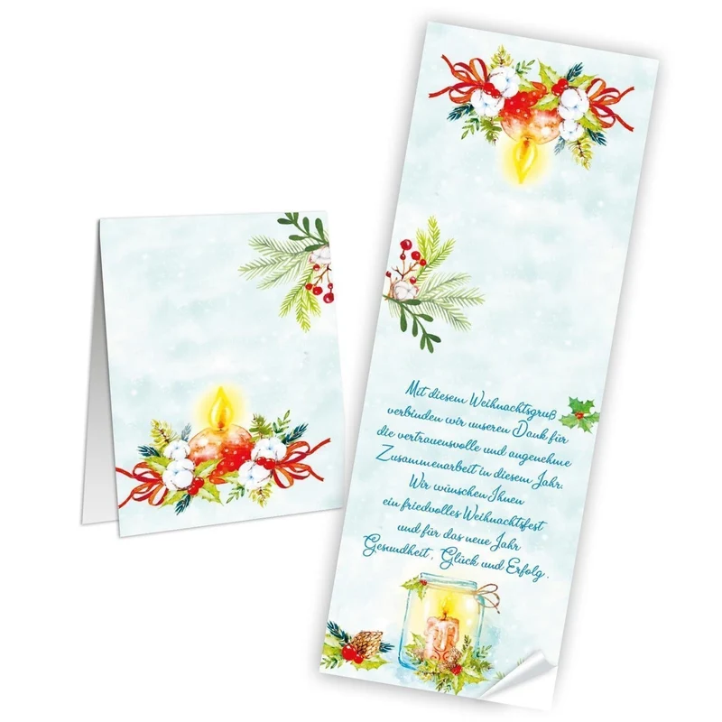 Weihnachtsbanderole Weihnachtsgruß für Kunden und Geschäftspartner 7,2 x 21 cm