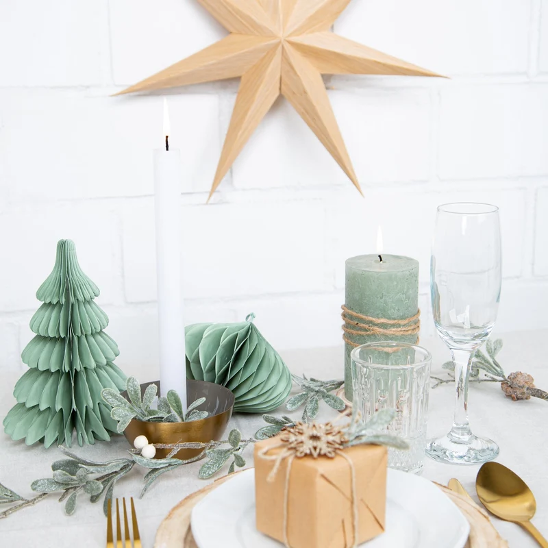 Großer Papierstern Natur 39cm XXL Holz-Optik Weihnachten Deko