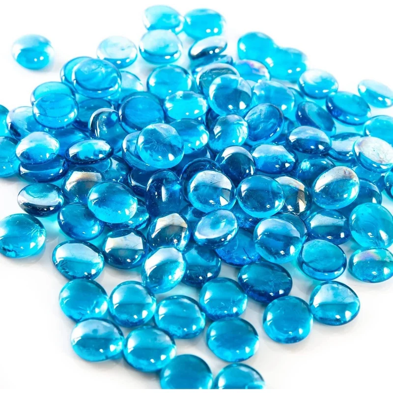 150 Glassteine - maritime Steine zum Basteln blau türkis hellblau