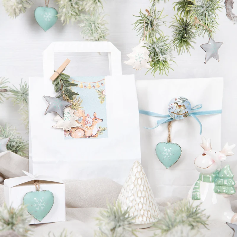 3 kleine Weihnachtsbäume Keramik Creme weiß Weihnachten 10 cm