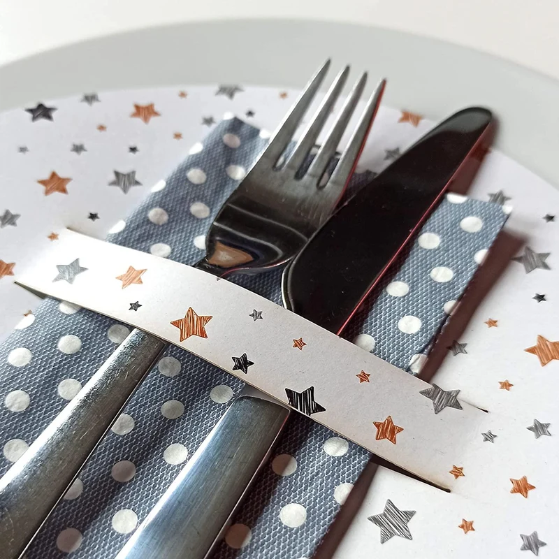 10 runde Teller Deckchen weiß gold grau - für Besteck weihnachtlich 21 cm