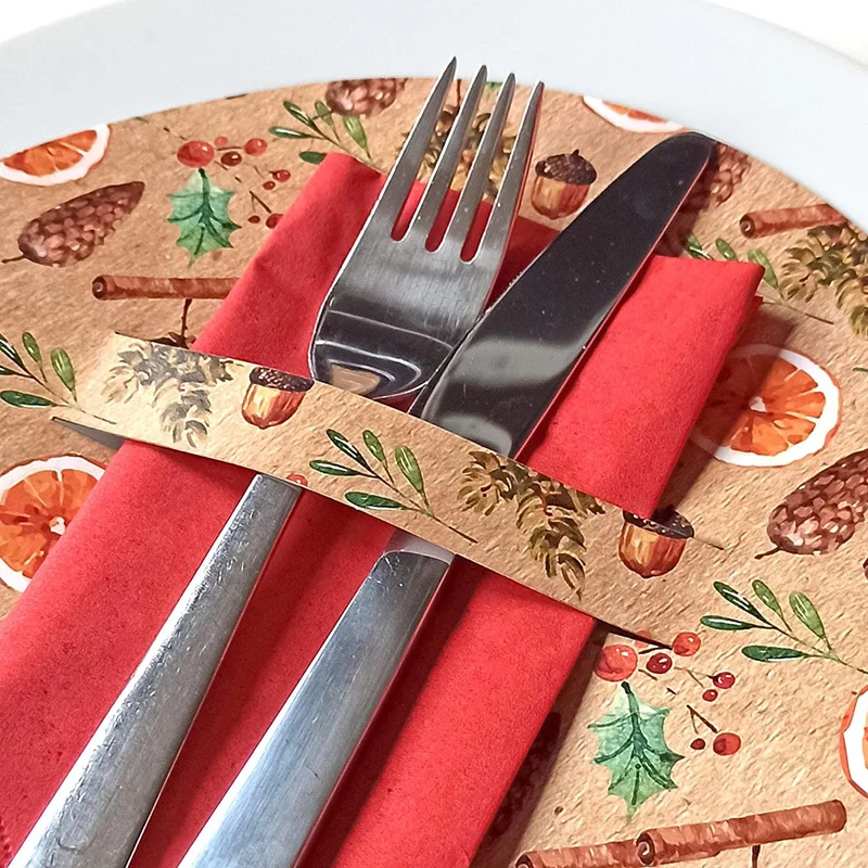 10 runde Tellerdeckchen weihnachtlich orange braun