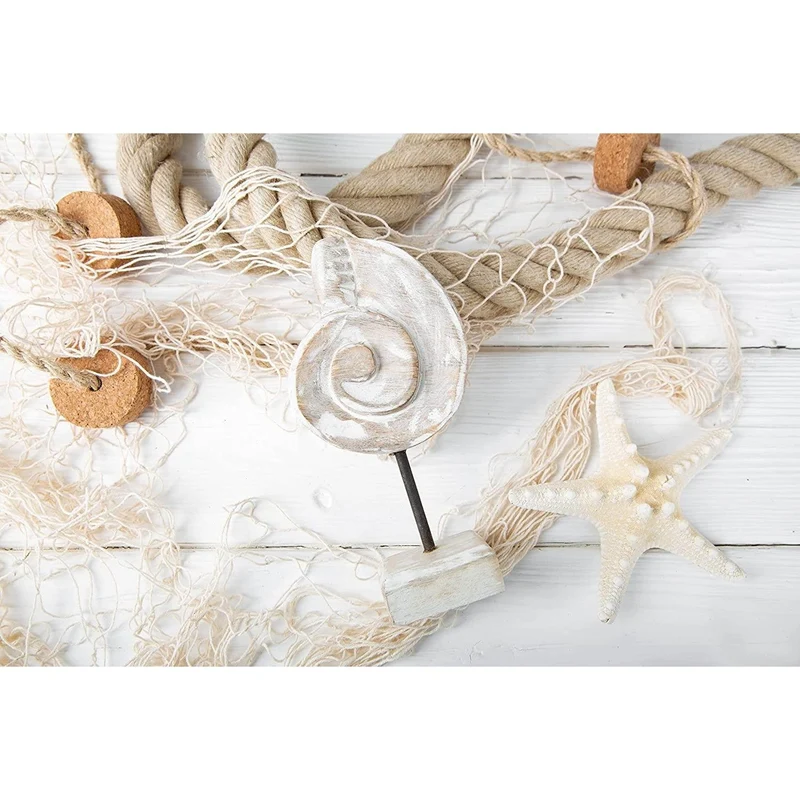 2 Muschel Figuren - Holz Deko zum Hinstellen weiß Shabby chic