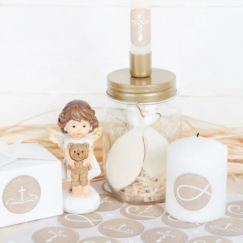 4 Kerzenhalter Gläser mit Stabkerzen - Kerzenglas Dekoglas
