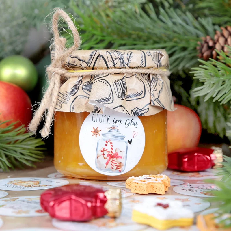 Logbuch-Verlag 24 weihnachtliche Sticker - Plätzchen Gebäck Kekstüten Verzierung - Weihnachtsaufkleber Geschenk Verpackung Ø 4 cm