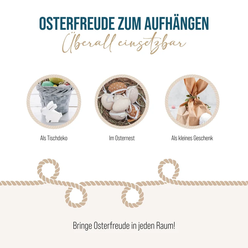 24 mini Hasen Streuteile Osterdeko 2,5 cm - kleine Osterhasen braun weiß
