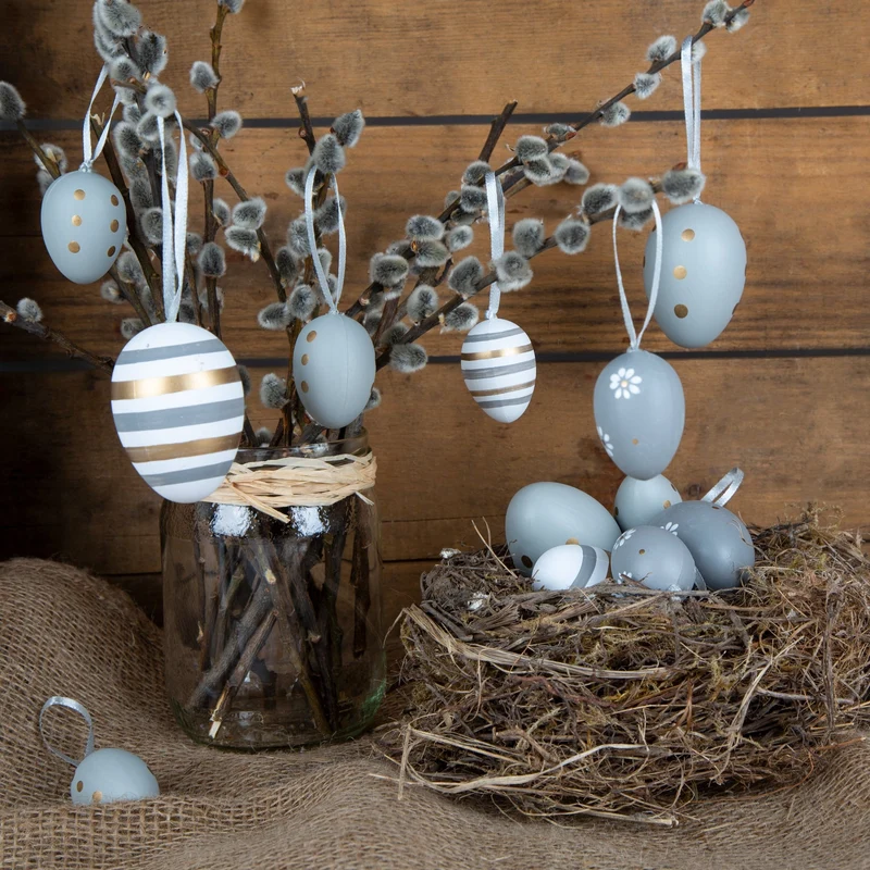 großes Osterdeko Set - 18 Ostereier Anhänger 4 + 6 cm