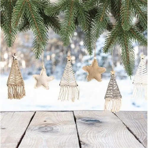 Weihnachtsanhänger Set - 5 weihnachtliche Christbaumanhänger Sterne + Bäume