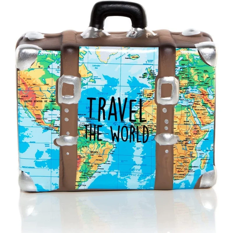 Notizbuch Auszeit + Spardose Travel the World - Geschenkset für Reisen