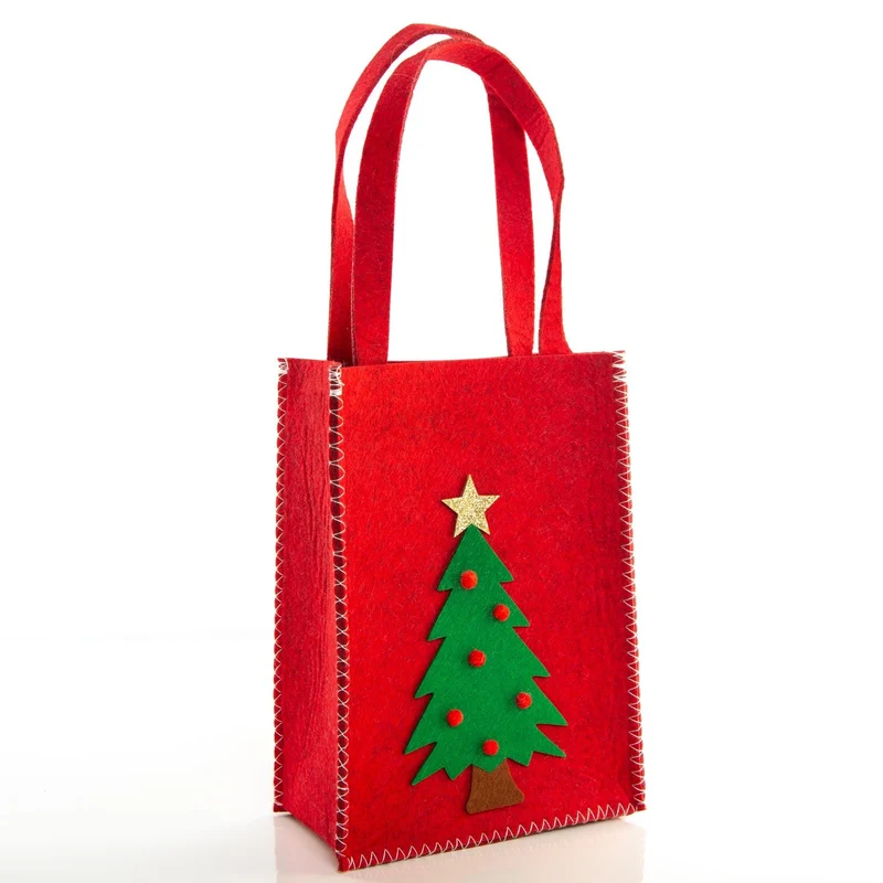 2 rote Weihnachtstaschen mit Henkel - Weihnachten Filztaschen