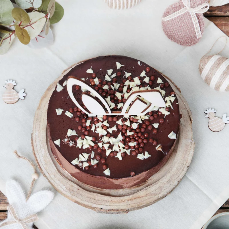 Ostertorte Deko Hasenohren Cake Topper für Ostergebäck Holzstecker natur