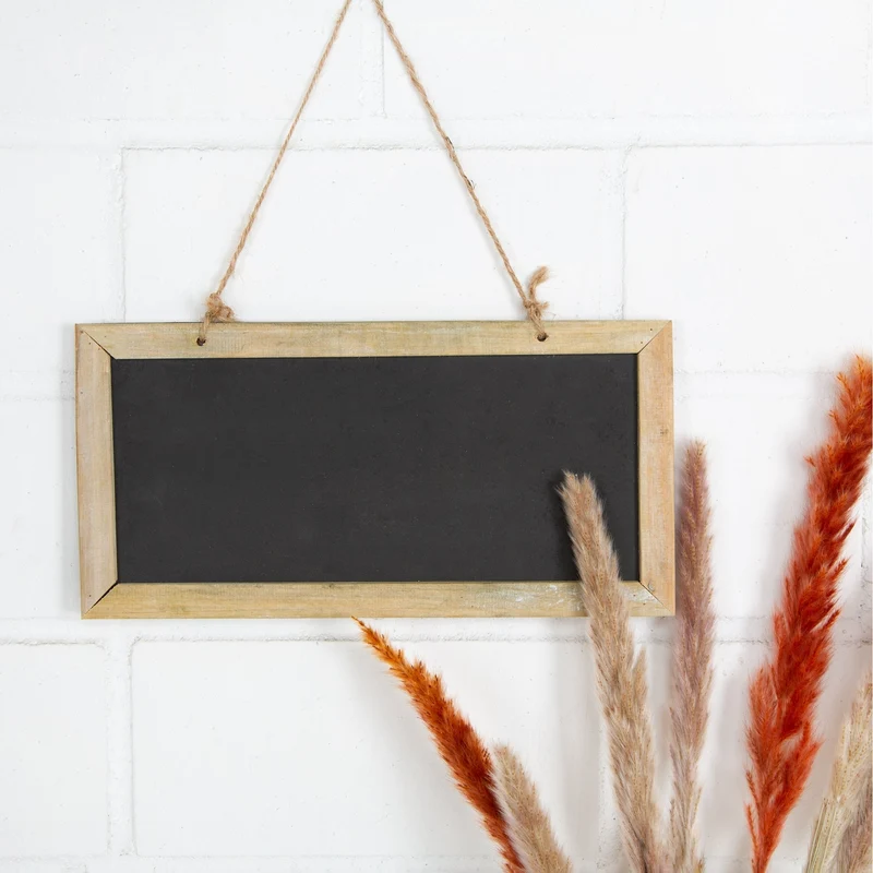 Kreidetafel mit Holzrahmen schwarz braun 30 x 15 cm Tafel