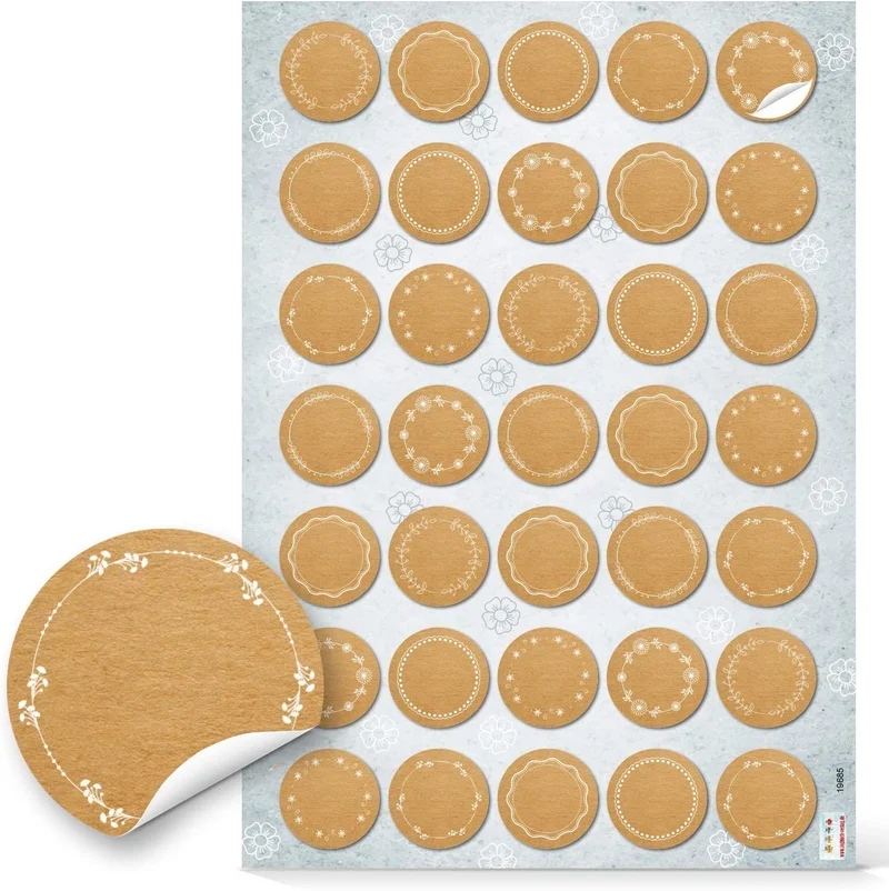 Großes Aufkleber Set mit 129 Blankoaufklebern zum Beschriften + 35 Sprücheaufklebern