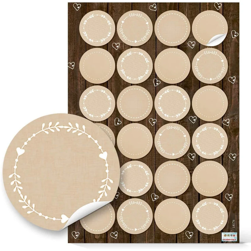 Großes Aufkleber Set mit 129 Blankoaufklebern zum Beschriften + 35 Sprücheaufklebern