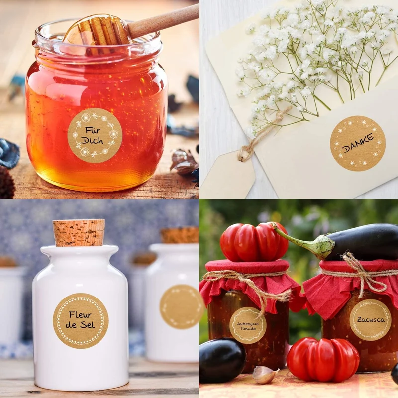 5 x 35 Geschenkaufkleber rund - 3,2 cm selbstklebend - Blankoaufkleber zum Beschriften
