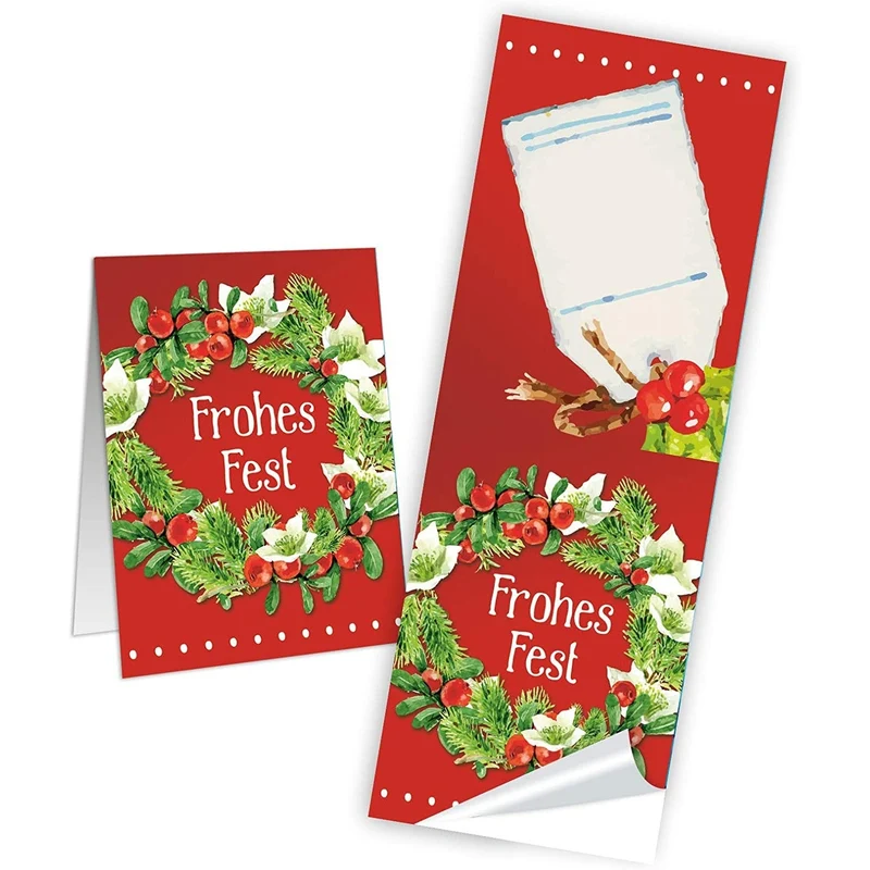 Weihnachtsaufkleber Set mit Text 5 x 14,8 cm - 6 x 10 weihnachtliche Sticker