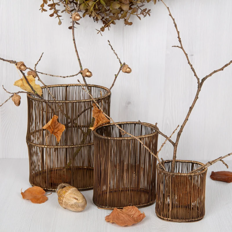 3 Holz Weihnachtsanhänger Eicheln Gold Natur Weihnachten 6 cm