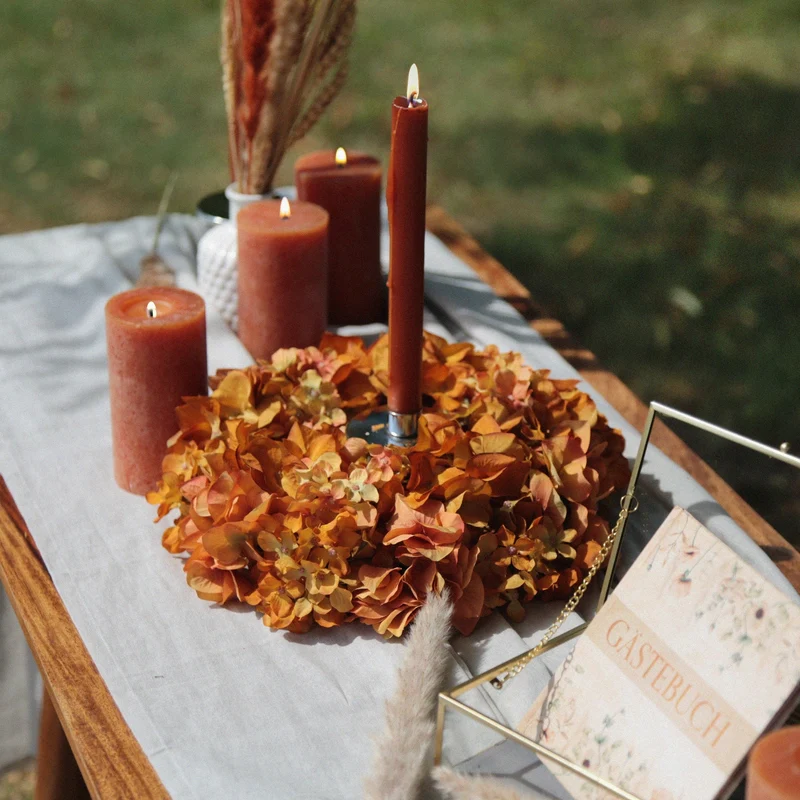 Dekokranz aus künstl. Hortensien orange herbstlich Ø 30 cm