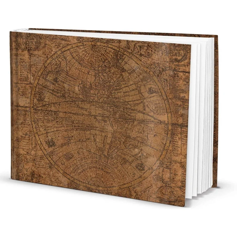Notizbuch A4 Querformat Alte welt vintage - leeres Buch - 148 Seiten quer