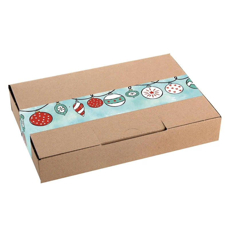 XXL Weihnachtsaufkleber Set - 4 x 10 weihnachtliche Geschenkaufkleber 5 x 42 cm blau türkis für Schachteln