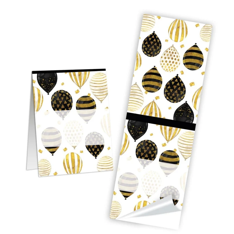 Geschenkaufkleber Set - 5 x 10 Aufkleber schwarz gold weiß