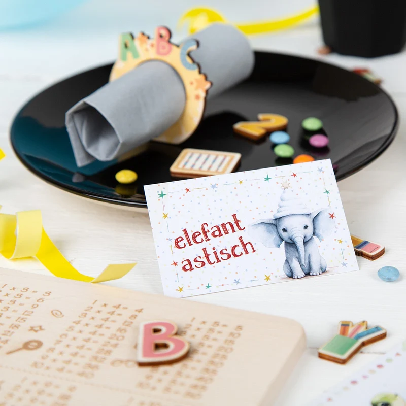 Erster Schultag Einschulung Tischdeko Bastelzubehör Schule Set 24-tlg bunt