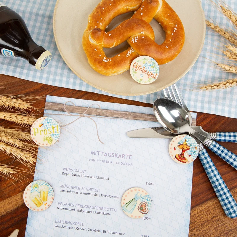 Oktoberfest-Holztaler zum Streuen und Basteln