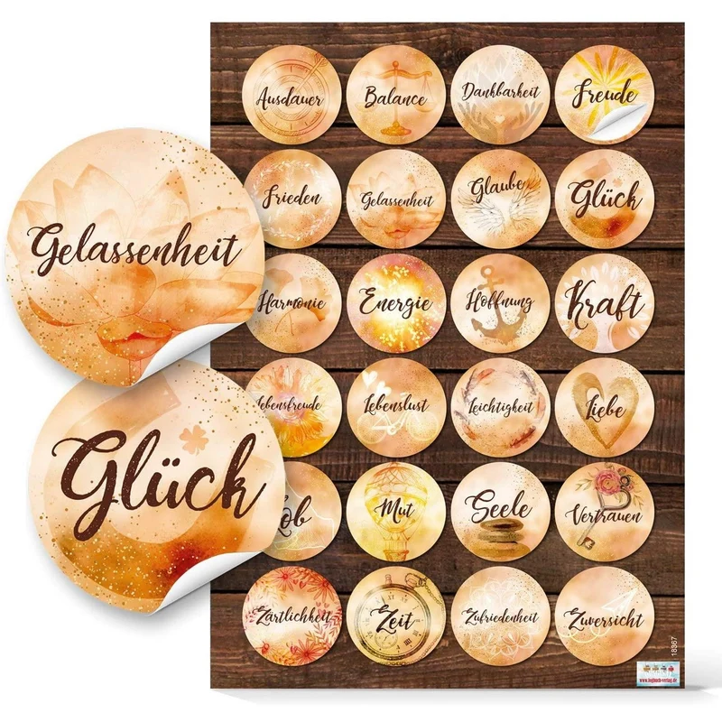 Großes Aufkleber Set - 3 x 24 Geschenkaufkleber mit Sprüchen