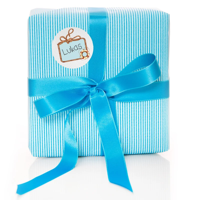 Maritime Aufkleber zum Beschriften blau braun 4 cm 1 Bogen / 24 Aufkleber