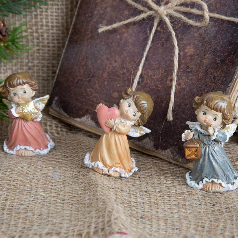 4 kleine Schutzengel bunt 6 cm