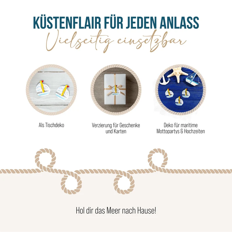 Logbuch-Verlag 12 Mini Segelschiffe kleine Deko Segelboot TÜRKIS GELB rot weiß Boote Schiffe Streuteile Streudeko 2,5 cm mit Klebepunkt zum Streuen Deko maritim
