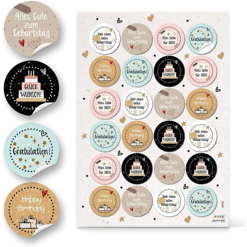 120 bunte Aufkleber - Sprüche Sticker Liebe Freundschaft Geburtstag