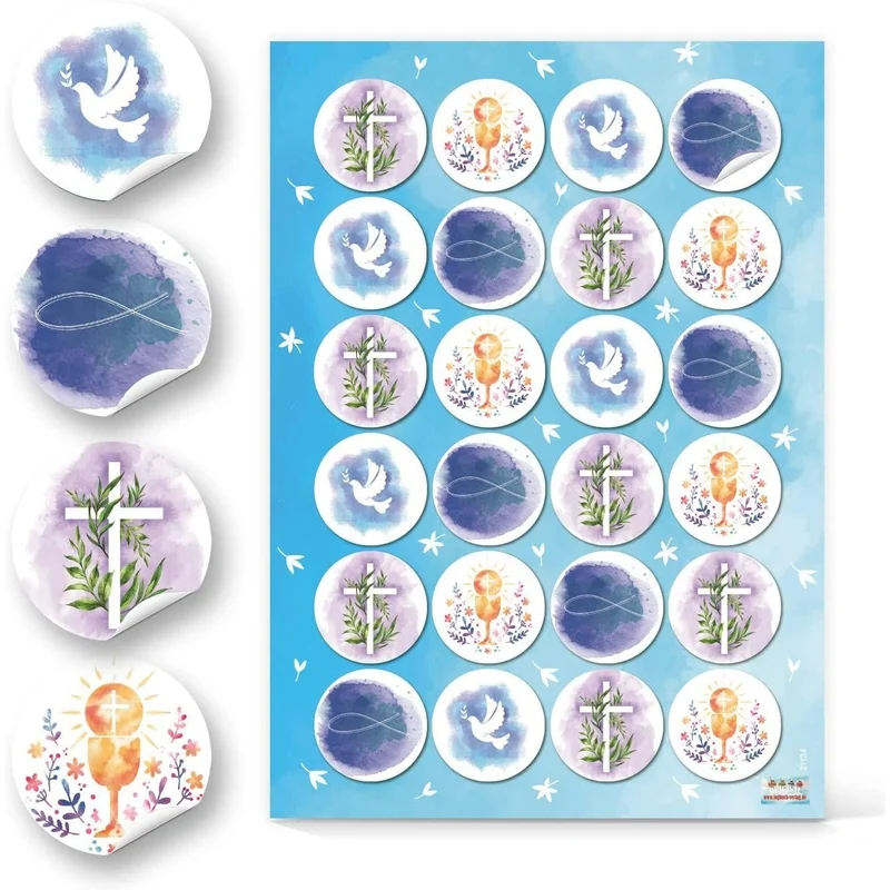 83 Aufkleber mit christlichen Motiven - Geschenkaufkleber Taufe