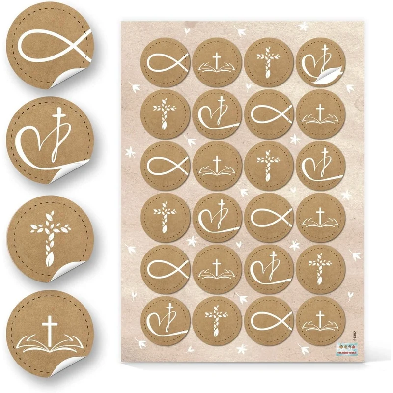 83 Aufkleber mit christlichen Motiven - Geschenkaufkleber Taufe