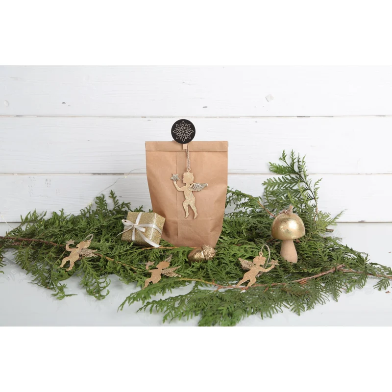 3 x 24 selbstklebende Sticker mit Weihnachtsmotiven - schwarz weiß gold