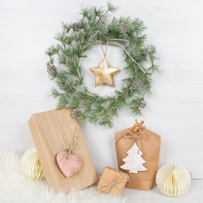 Künstlicher Türkranz Lärchenzweige mit Zapfen - Weihnachtsdeko Ø 40 cm