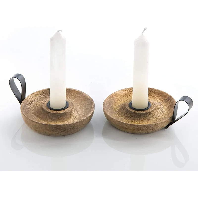 2 Kerzenhalter mit Stabkerzen - Kerzenständer für Tischkerzen