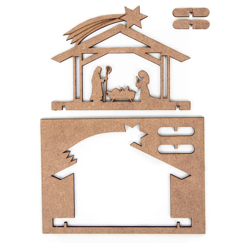 9 Krippen Miniaturen aus Holz - Tischkrippe kleine Krippenfiguren zum Verschenken