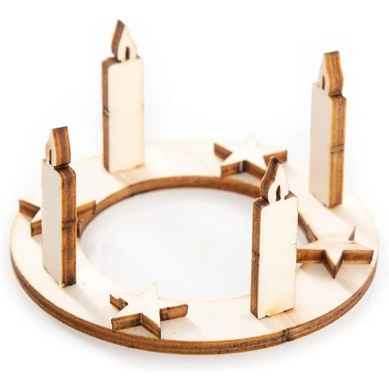 9 kleine Adventskränze aus Holz - Adventskranz Miniatur