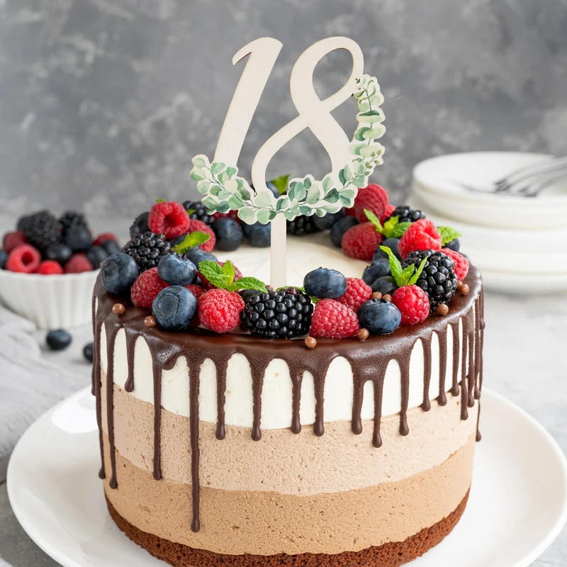 18. Geburtstag Cake Topper Tortendeko Junge & Mädchen 18 cm