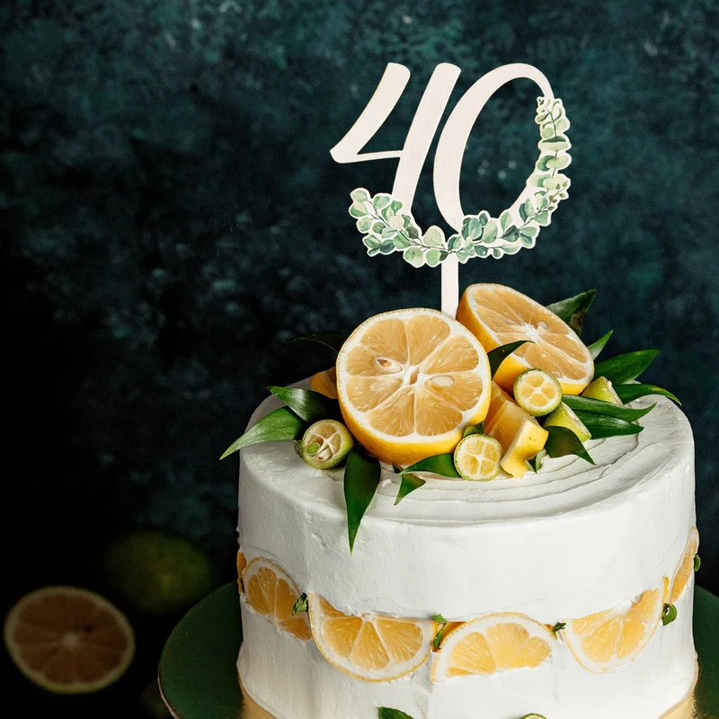 40. Geburtstag Cake Topper - Jubiläum Holzstecker 18 cm