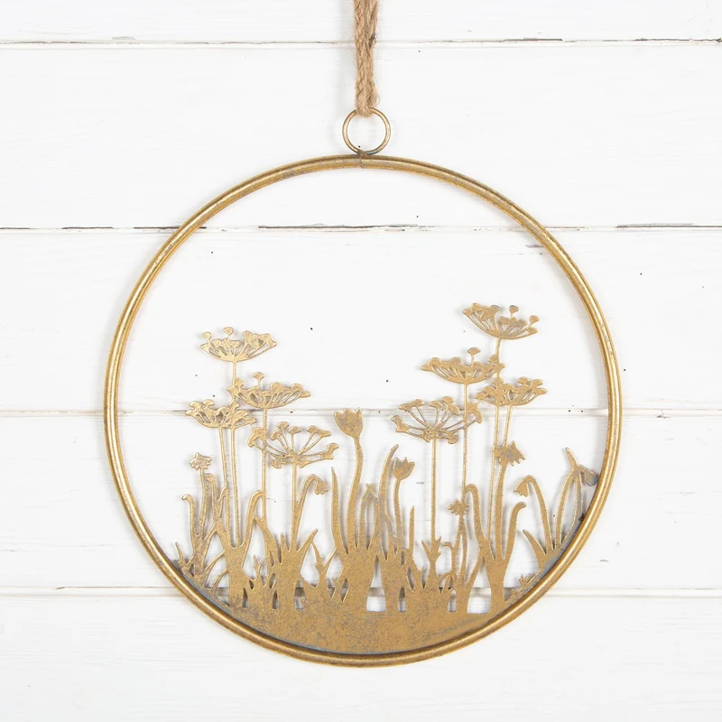 edler Türkranz Metall Gold Ø31cm Dekokranz Blumen Frühling