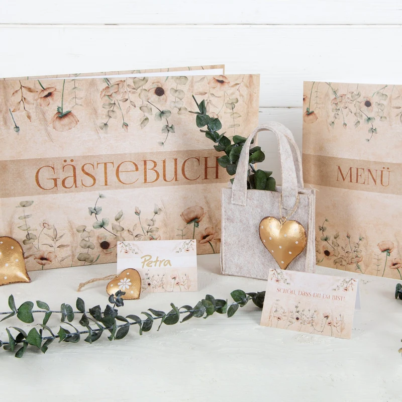 Tischkarten „Schön, dass du da bist“ im Boho-Stil – 25 Stück