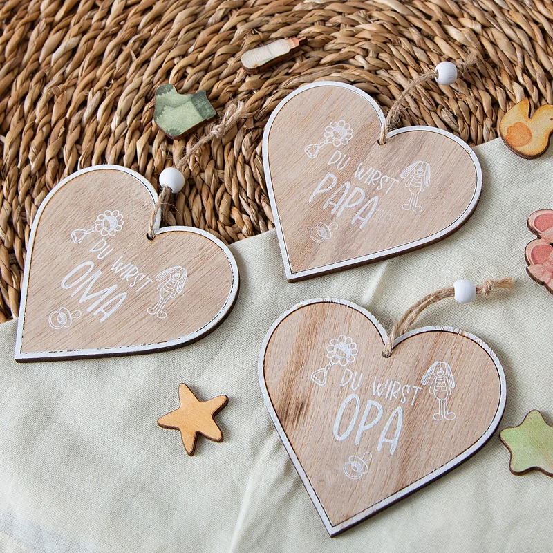 Du wirst Opa Geschenk Schwangerschaft Holzherz Baby Überraschung Großeltern